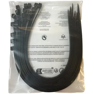 EzySup Extra große Kabelbinder, robust für den Außenbereich, 600 mm x 12 mm, 110 kg Zugfestigkeit, Schwarz, 14 Stück