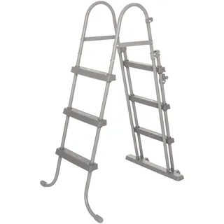 Bestway - Sicherheitsleiter 107 Cm 58330 Poolleiter - Aufstellpools Bis 107 Cm – Rutschfeste Stufen – Stabile Metallkonstruktion – Bis 150 Kg – Universell Einsetzbar - 58330