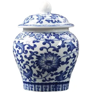 Fxzqgnh Orientalisches Porzellan Und Weißer Ingwertopf, Teedose mit Deckel, Elegantes Tischaccessoire Und