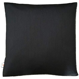 Basics Schwarz einfarbig Seide Kissenbezug mit unsichtbarer Reißverschluss, 100% weiche Dupionseide Kissenhülle für Sofa & Bett Kissen - 40 cm x 40 cm - RD2