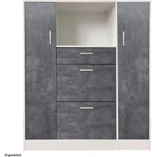 Hti-Living Küchenbuffet Kombi L und S Blanca 184 x 60 x 80 cm GRAU