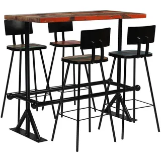 furnicato Bargruppe Bar-Set Retro Stil aus Massivholz & pulverbeschichtetem Stahl 120x60x1, (1-tlg) bunt 60 cm x 107 cm x 120 cm