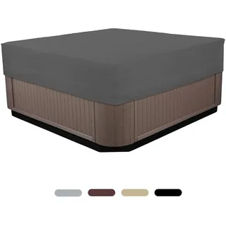 LDIW Rechteckige Allwetter Garten Whirlpool Abdeckung 210D Oxford SPA-Whirlpoolabdeckungen Wasserdicht und Staubdicht für Badewannen im Freien,Schwarz,210 * 210 * 30cm
