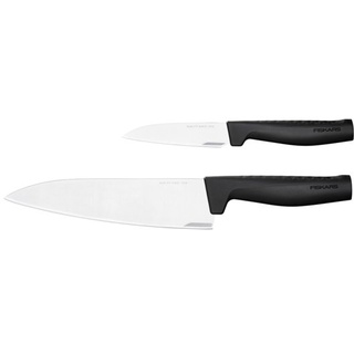 Fiskars Hard Edge Messerset, 2er Set Gemüsemesser & japanische Kochmesser