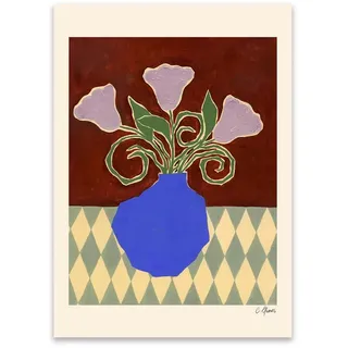 The Poster Club - Purple Flowers von Carla Llanos, 30 x 40 cm