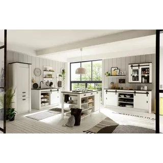 Home affaire Küche Sherwood, Breite 400 cm, ohne E-Geräte weiß
