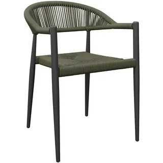 Ambia Garden Stapelsessel, Anthrazit, Grün, Metall, Kunststoff, konisch, 55x78x59.5 cm, stapelbar, Gartenmöbel, Gartenstühle, Gartenstühle stapelbar