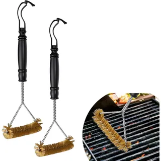 2er-pack Grillreinigungsbürste Aus Messing, Bürste Mit Messingborsten, Grillbürste Aus Gusseisen, Kompatibel Mit Gas- Und Holzkohlegrills.