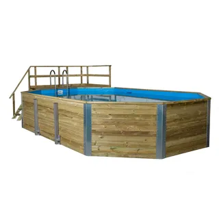 Weka-Massivholz-Gartenpool inkl. Abdeckhaube - naturfarben