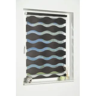 K-HOME Klemmfix Doppelrollo Welle 80 x 150 cm anthrazit