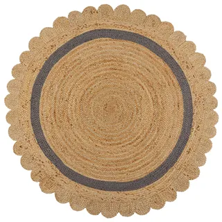 KADIMA DESIGN Jute-Teppich geometrisch Braun-Grau, Ø160 cm - PLYM Kadima Design