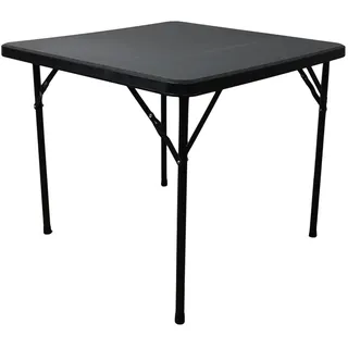 chefgastro Gartentisch klappbar 86 x 86 x 74 cm Schwarz