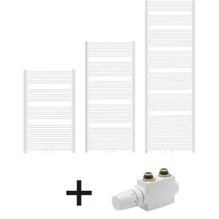 feueranker® Badheizkörper 400 x 1200 mm weiß Mittelventil