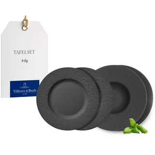 Villeroy & Boch Teller-Set 4 Tlg. Schwarz