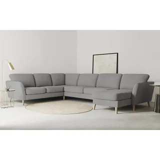 Home Affaire Wohnlandschaft HOME AFFAIRE "MARSEILLE XXL 349cm, U-Form, Ottomane rechts/links wählbar", grau, B:349cm H:88cm T:242cm, Struktur fein (58% Polyester, 22% Polypropylen);Filzoptik (100% Polyester);Webstoff (100% Polyester), Sofas, Wohnlandschaft, 