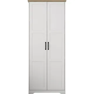 Kleiderschrank OTTO HOME "Emmilia Schrank Schlafzimmerschrank im Landhaus Design", weiß, B:82cm H:200cm T:56cm, FSC-zertifizierter Holzwerkstoff, Schränke, Kleiderschrank, Landhaus Schrank mit 2 Türen in Breite 82,7cm, Höhe 2m