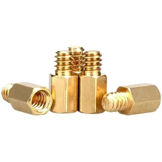 20 stücke Gewinde 6#-32X6 + 4mm/6#-32X6,5 + 4mm Hex messing Standoff Spacer Säule for Computer Motherboard Weiblich Männlich Standoff Spacer (Color : Gold, Size : 6-32x6.5mm)