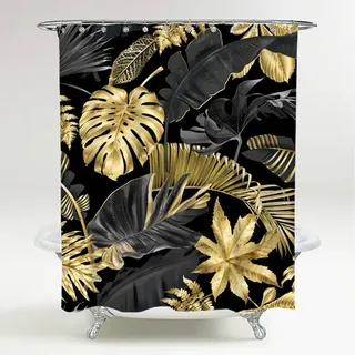 Sanilo Duschvorhang Golden Leaves 180 x 200 cm goldfarben