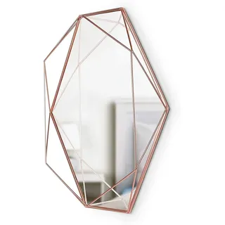 Umbra Prisma Wandspiegel, Moderner, Ovaler Spiegel für horizontale oder vertikale Anbringung, Metall, Kupfer