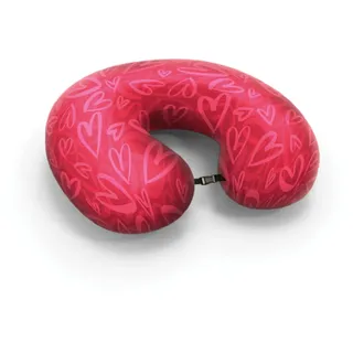 EVE Textile Reisekissen im Herzdesign | 35x30x8 cm | Nackenkissen | Memory Foam | Autokissen | Flugzeugkissen | Bahnkissen | Travel Pillow | Ergonomisches Kissen | Gesundheitskissen