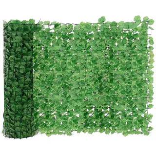 Trintion Künstliche Efeu Garten Sichtschutz 100x300cm Balkon Sichtschutz Künstliche Hecken Paneele Rolle Pflanzen Hängend Girlande für Gartenhecken Balkon Außendekoration