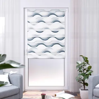 K-HOME Klemmfix Doppelrollo Welle 110 x 200 cm grau