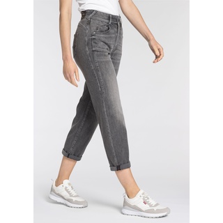 High-waist-Jeans HERRLICHER "HI Tap Denim Black Light" Gr. 30, N-Gr, schwarz (meteorite) Damen Jeans High-Waist-Jeans