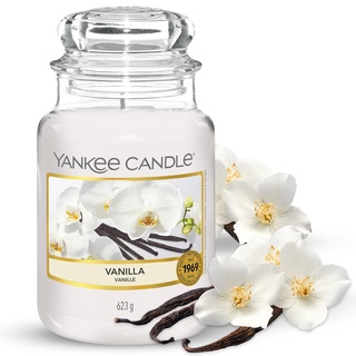 Yankee Candle große Duftkerze im Glas, Vanilla, Brenndauer bis zu 150 Stunden