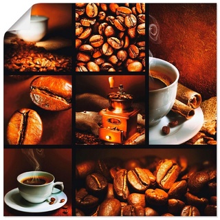 Artland Wandbild Kaffee Collage, Getränke (1 St), als Leinwandbild, Poster, Wandaufkleber in verschied. Größen braun 40 cm x 40 cm