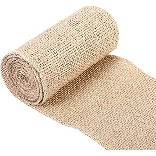 Jute Tischläufer, Vintage Natur Stil Leinen Sackleinen Stoff Sackleinen Tischläufer für Handwerk Stuhl Weihnachten Hochzeit Dekoration(15x200cm)