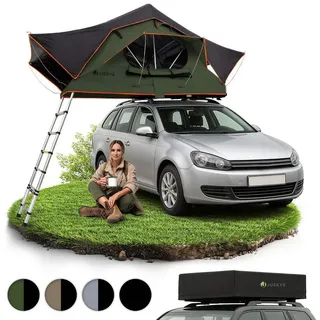 Juskys Autodachzelt Lago 120 x 210 cm Schwarz / Olivgrün
