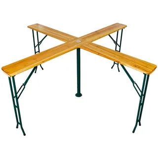 CHEFGASTRO Bierzelttisch XXL klappbar | mit Schirmhalterung | HxBxT 102x240x30cm | lackiertes Holz | für 20 Personen | Stehtisch Quattro Biertisch