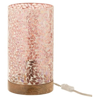 J-Line Tischlampe Mosaik - Glas - Rosa - Small