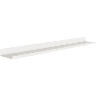 MILUKA Wandregal Weiß aus Metall 110 cm 2er Set – Schmale Lange Bilderleiste 110 x 10 cm – Modular Wandboards Unsichtbare Montage - Schweberegal für Bilderrahmen, Fotos und Dekoration