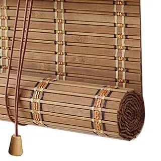 Retro Bambusrollo Blickdicht,60% Verdunkelungsrollo Bambus Jalousine Raffrollo,Natur Holzrollos,Sonnenschutz und Sichtschutz Rollo Seitenzugrollo Für Fenster und Türen,Anpassbar (50x130cm)