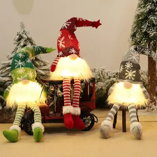 ACAREY Weihnachtsdeko 3 Stück Weihnachten Deko Wichtel mit LED Licht, Weihnachtsdeko Amerikanisch, Schwedischen Weihnachtsmann, Weihnachtsschmuck Wichtel Geschenke für Kinder Wohnkultur Weihnachten