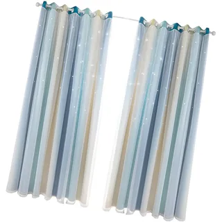 2-teilige Fensterrollos, Durchbrochenes Sternenmuster, Doppellagiger Sonnenschutz, Wärme- Und Schalldämmung, Polyester, Größen 100x130cm Bis 134x270cm, 6 Farben.