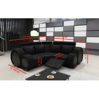aea Eckcouch Textil 2-Sitzer Braun