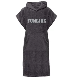 CelinaTex Funlike Poncho kurz 52 x 85 cm anthrazit Baumwolle Badeponcho Frottee Surfponcho Kapuzenhandtuch