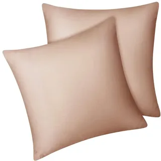 Fittia 2er-Set Lyocell Bambus Kissenbezug Bambusfaser Kopfkissenbezug Kissenhülle Seidig weichkühlend atmungsaktiv mit verdecktem Reißverschluss, Herbst Orange, 65x65cm