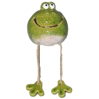 Kaufhaus le petit Tierfigur Gartenstecker Kantenhocker Frosch Zaunhocker Deko Skulptur Figur, Dekofigur Dekoskulptur Dekoobjekt aus Keramik