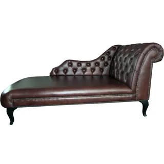 JVmoebel Chaiselongue Chaise Lounge Chesterfield Polster Liegen Relax 100% Leder Sofort, Made in Europa braun