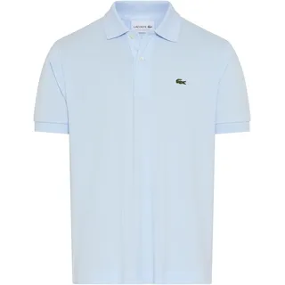 Poloshirt LACOSTE, Herren, Gr. 3, hellblau, Piqué, Obermaterial: 100% Baumwolle, regular fit hüftbedeckend, hoch geschlossener Ausschnitt, angesetztes Bündchen mit innenliegendem Gummizug, Shirts, mit Knöpfen in Perlmuttoptik