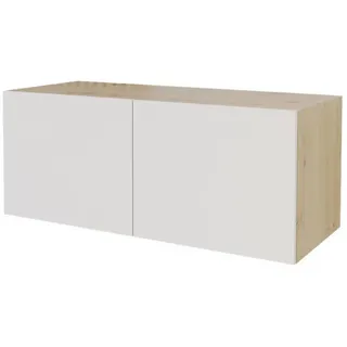 altdecor ELIO Lowboard 100 cm x 40 cm x 40 cm Weiß/Eiche Holzwerkstoff