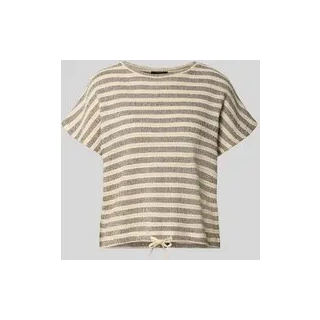 T-Shirt mit Strukturmuster Modell 'Sedopa', Dunkelbraun, 40