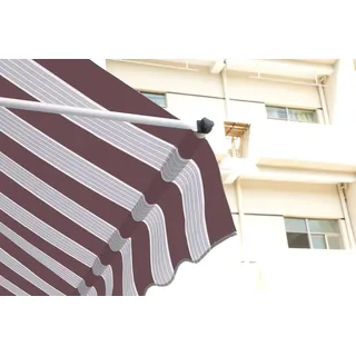 Trendline Balkon-Markise 250 x 130 cm rot-weiß Metall