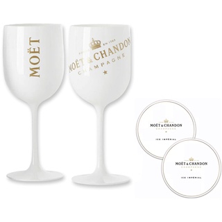 Moët & Chandon Glas Ice Imperial Champagnergläser aus Acryl 450ml inkl Untersetzer