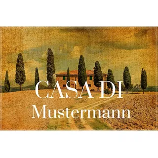 Manutextur Fußmatte mit Namen - Motiv Casa Di - viele Daheim-Motive - Schmutzfangmatte personalisiert - Größe 40x60 cm - persönliches & individuelles Geschenk
