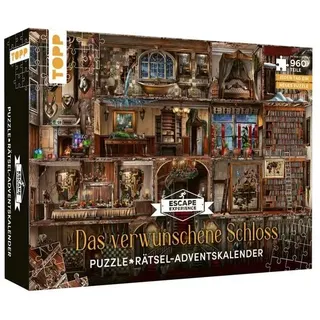 Puzzle-Rätsel-Adventskalender: Das verwunschene Schloss – 24 Puzzles mit insgesamt 960 Teilen