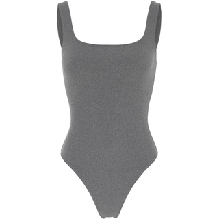 Girlfriend Collective Women's Sports Bodysuit, Square Neck, Thong bottom, Women's Yoga Suit, Built in Support Bra